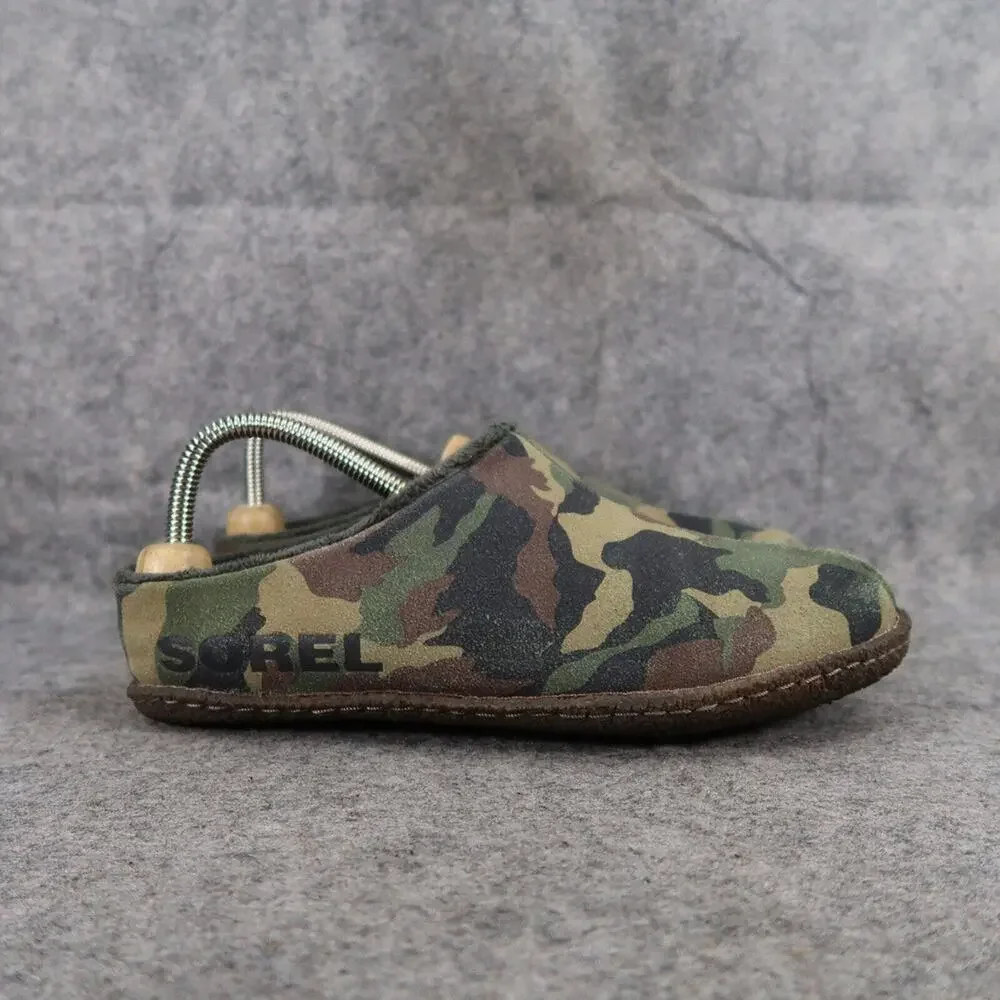 Sorel Shoes Kids 5 Slippers Casual Leather Camo Lanner Ridge Comfort Green Brown